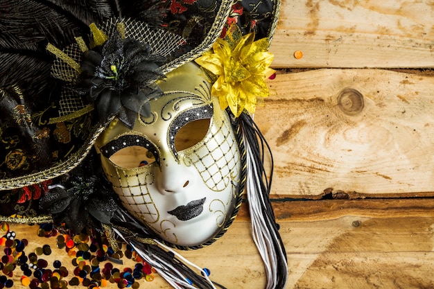 Elegante, máscara, de, veneziano, carnaval