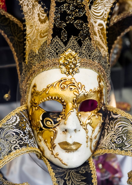 Elegante, máscara, de, veneziano, carnaval