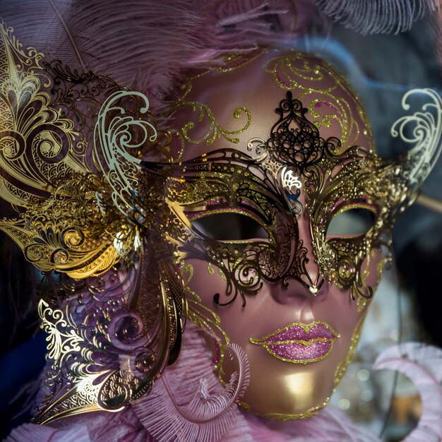 Elegante, máscara, de, veneziano, carnaval