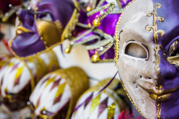 Elegante, máscara, de, veneziano, carnaval