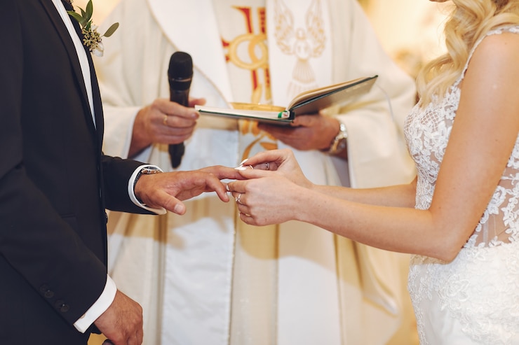Foto grátis elegante, par casando
