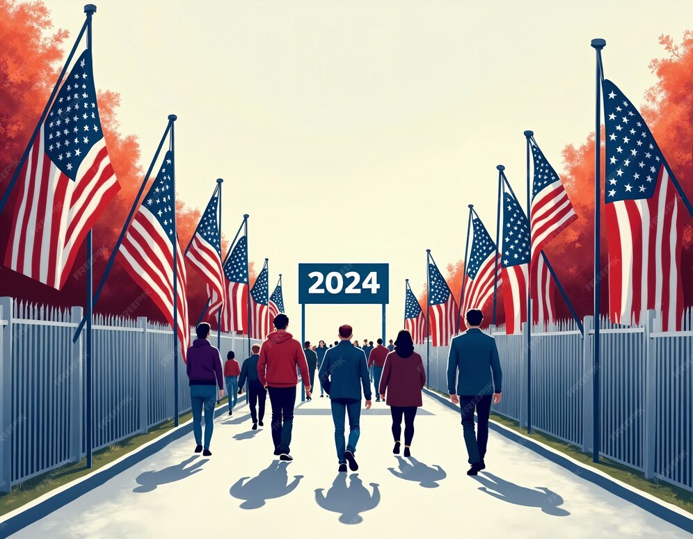 Eleições dos Estados Unidos de 2024 ilustradas imagem gerada com IA
