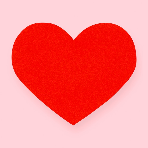 Elemento artesanal de papel coração vermelho