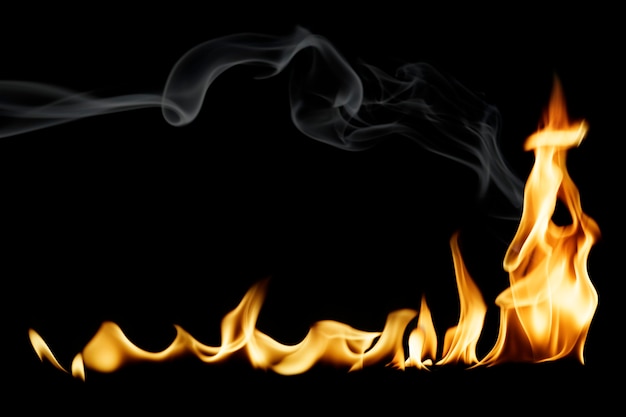 Foto grátis elemento de borda de chama ardente, imagem de fogo realista