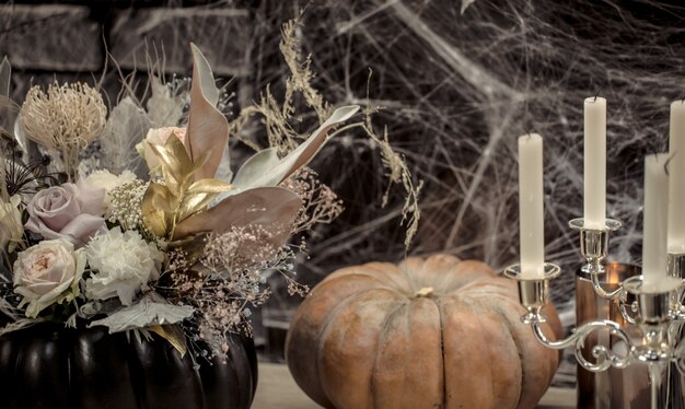 Elementos de decoração gótica de Halloween