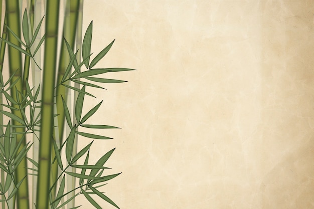 Elementos de folha de bambu marrom