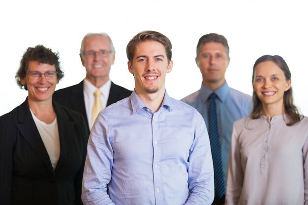 empresa sorrindo camisa câmera reunião