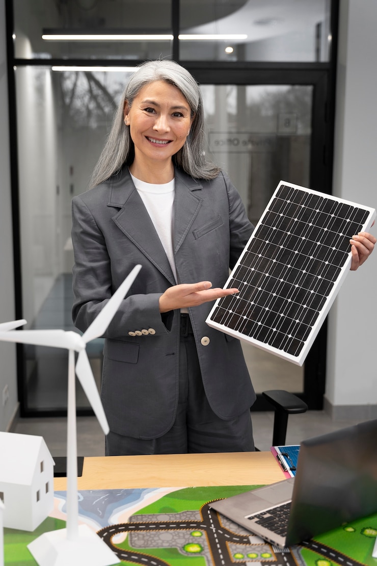 Foto grátis empresário planejando energias alternativas