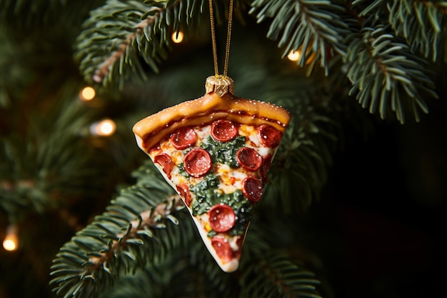 Enfeite de pizza para árvore de natal