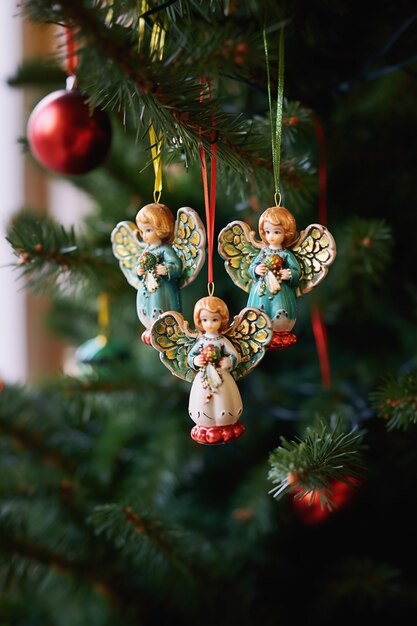 Enfeites de anjo para árvore de natal
