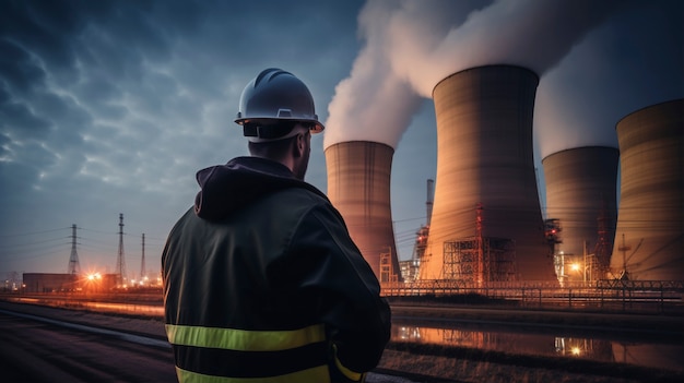 Foto grátis engenheiro a trabalhar numa central nuclear