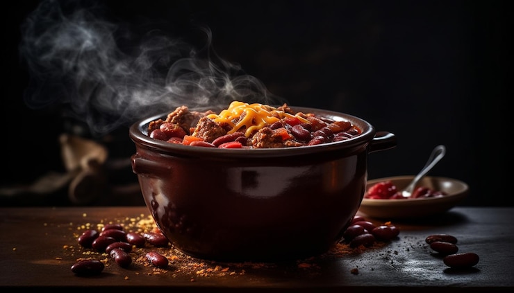 Foto grátis ensopado gourmet cozido em fogo natural gerado por ia