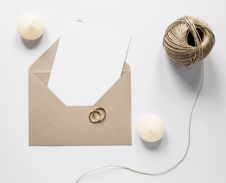 Foto grátis envelope com convite de casamento