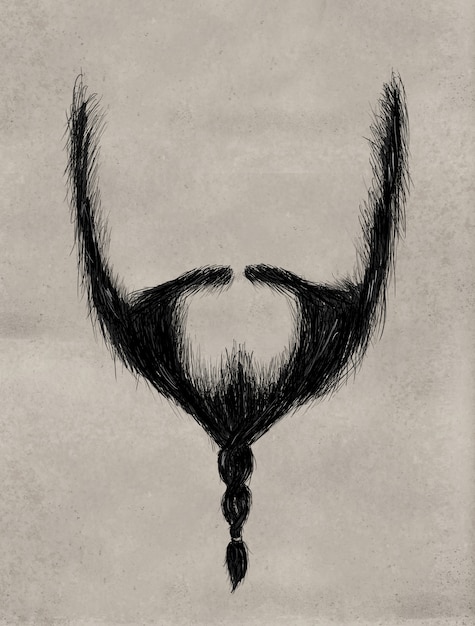 Foto grátis esboço da barba de trança no papel