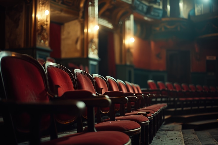 Foto grátis escena de teatro retrô para comemorar o dia mundial do teatro