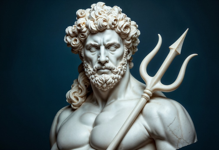 Foto grátis escultura grega da estátua de poseidon