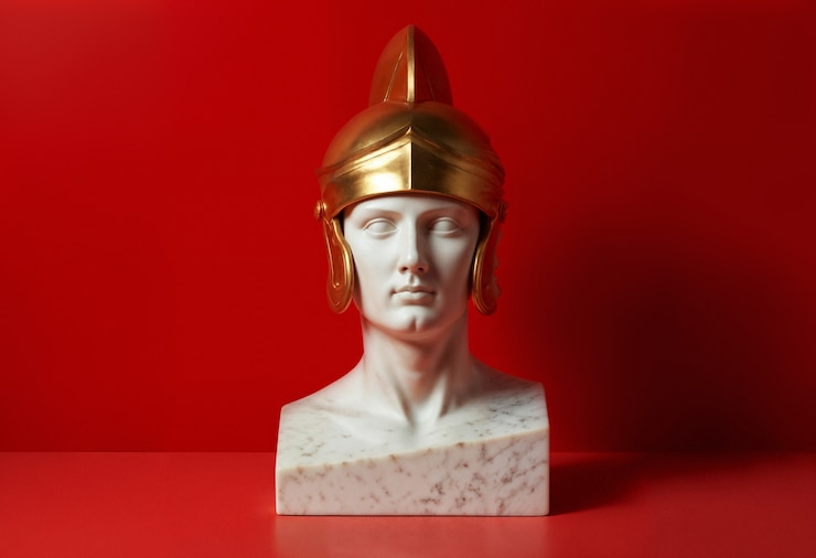 Foto grátis escultura grega de busto de um imperador romano