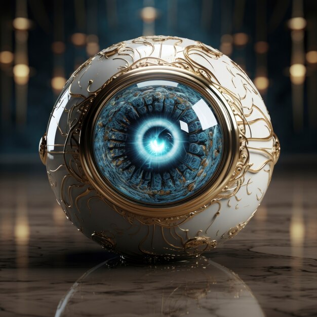Esfera 3d criativa abstrata com efeito de olho