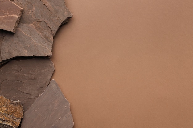 Foto grátis espaço de cópia de coleção de pedra plana