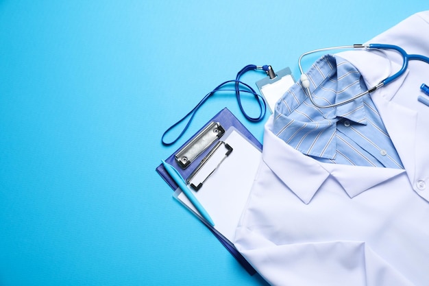 Espaço de dia dos trabalhadores médicos de saúde uniforme de medicina para texto