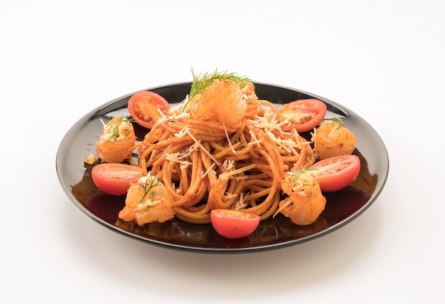 Foto grátis espaguete com camarão