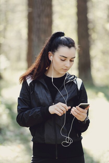 Esporte ao ar livre, menina streching