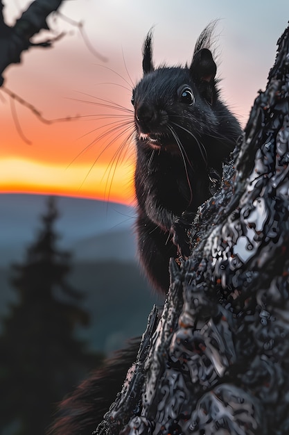 Foto grátis esquilo realista em ambiente natural