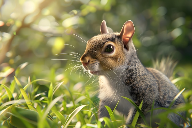 Foto grátis esquilo realista em ambiente natural