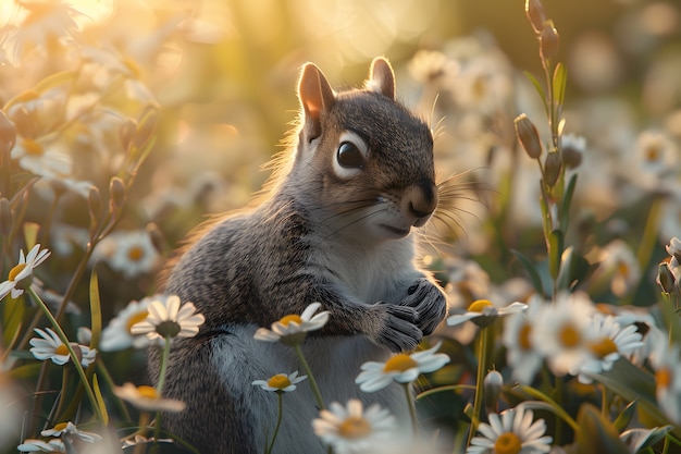Foto grátis esquilo realista em ambiente natural