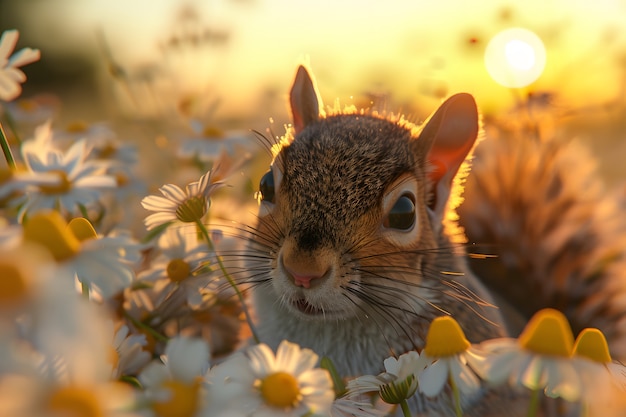 Foto grátis esquilo realista em ambiente natural