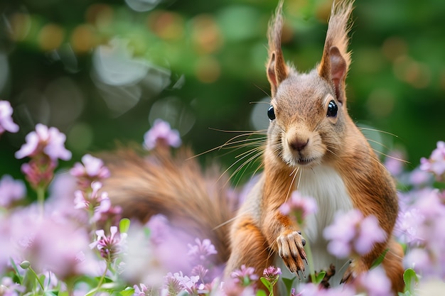 Foto grátis esquilo realista no habitat natural