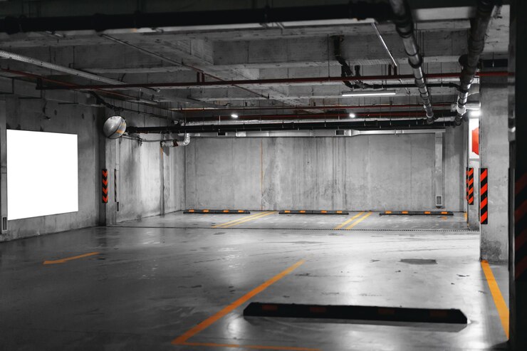Foto grátis estacionamento subterrâneo no centro comercial