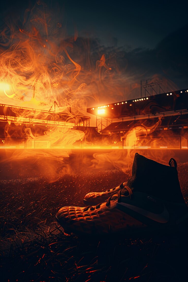 Foto grátis estádio de futebol vazio com uma vista de fantasia sonhada do céu