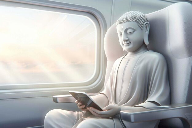 Estátua de Buda no avião