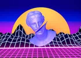 Foto grátis estética 3d com formas em estilo vaporwave