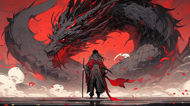 Foto grátis estilo de anime criatura mítica dragão