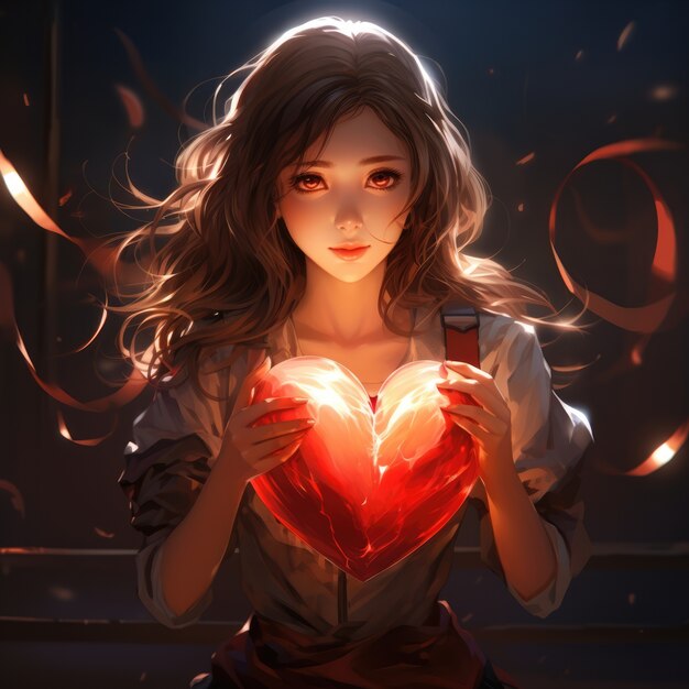 Estilo de anime ilustrado de amor