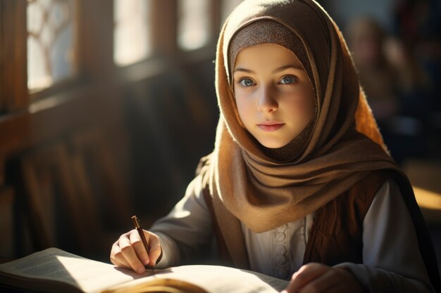 Foto grátis estilo de vida de uma rapariga islâmica