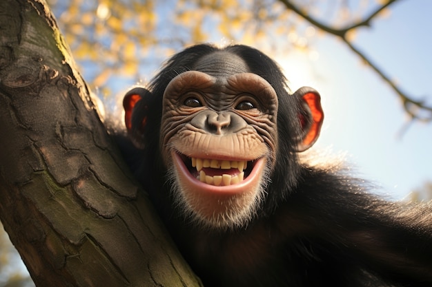 Foto grátis estilo de vida do macaco vista natural