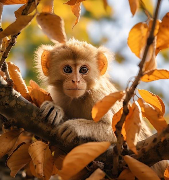 Foto grátis estilo de vida do macaco vista natural