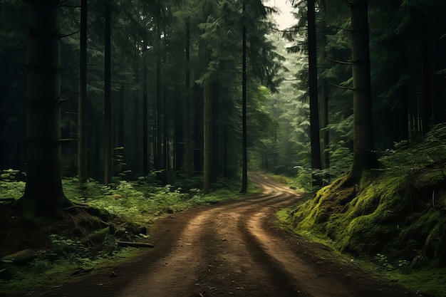 Foto grátis estrada vazia em atmosfera escura