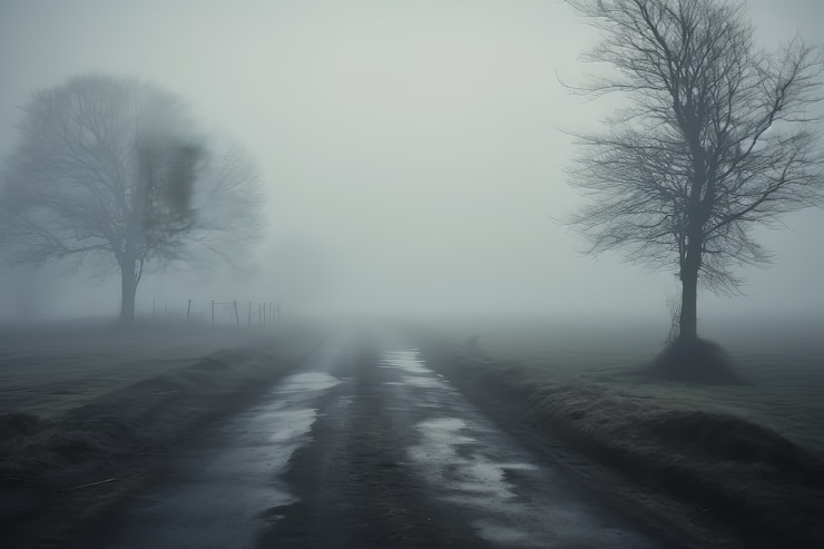 Foto grátis estrada vazia em atmosfera escura