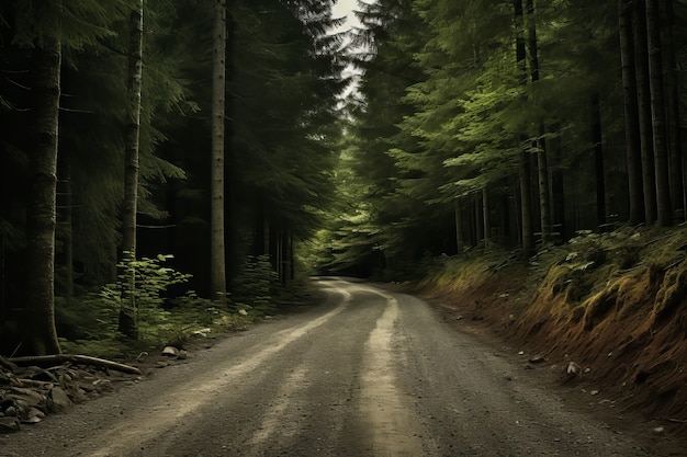 Foto grátis estrada vazia em atmosfera escura