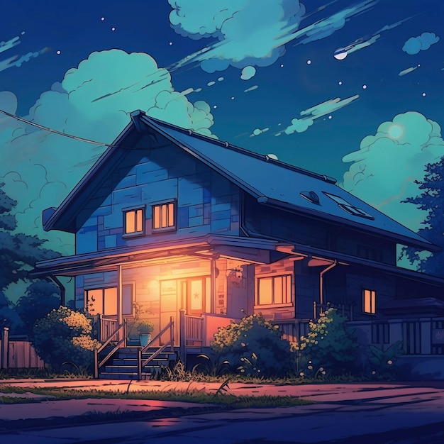 Foto grátis estrutura da casa em estilo anime