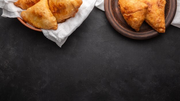 Estrutura plana de comida com cópia-espaço