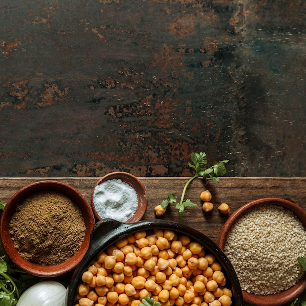 Foto grátis estrutura plana de comida judaica saborosa