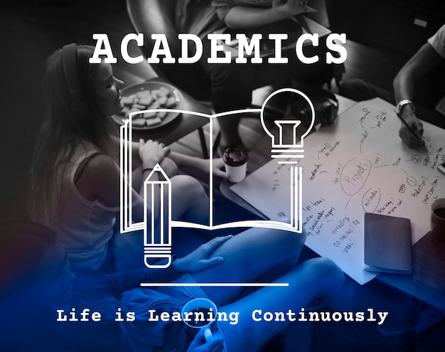 Estudar Conhecimento Academics Institute Graphic