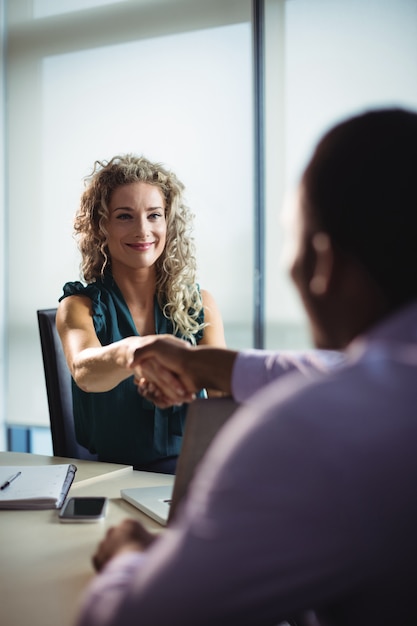 Executivos de negócios, apertando as mãos