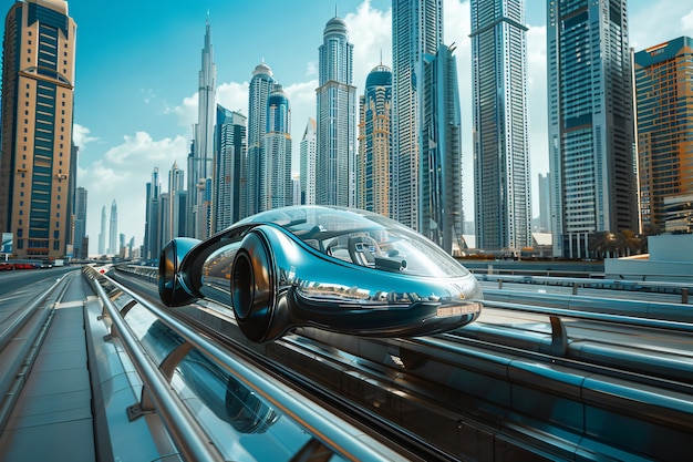 Foto grátis exploração futurista da paisagem urbana em evolução de dubai