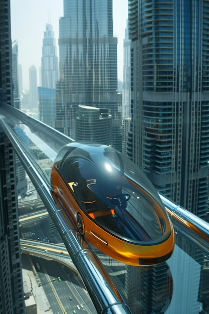 Exploração futurista da paisagem urbana em evolução de Dubai